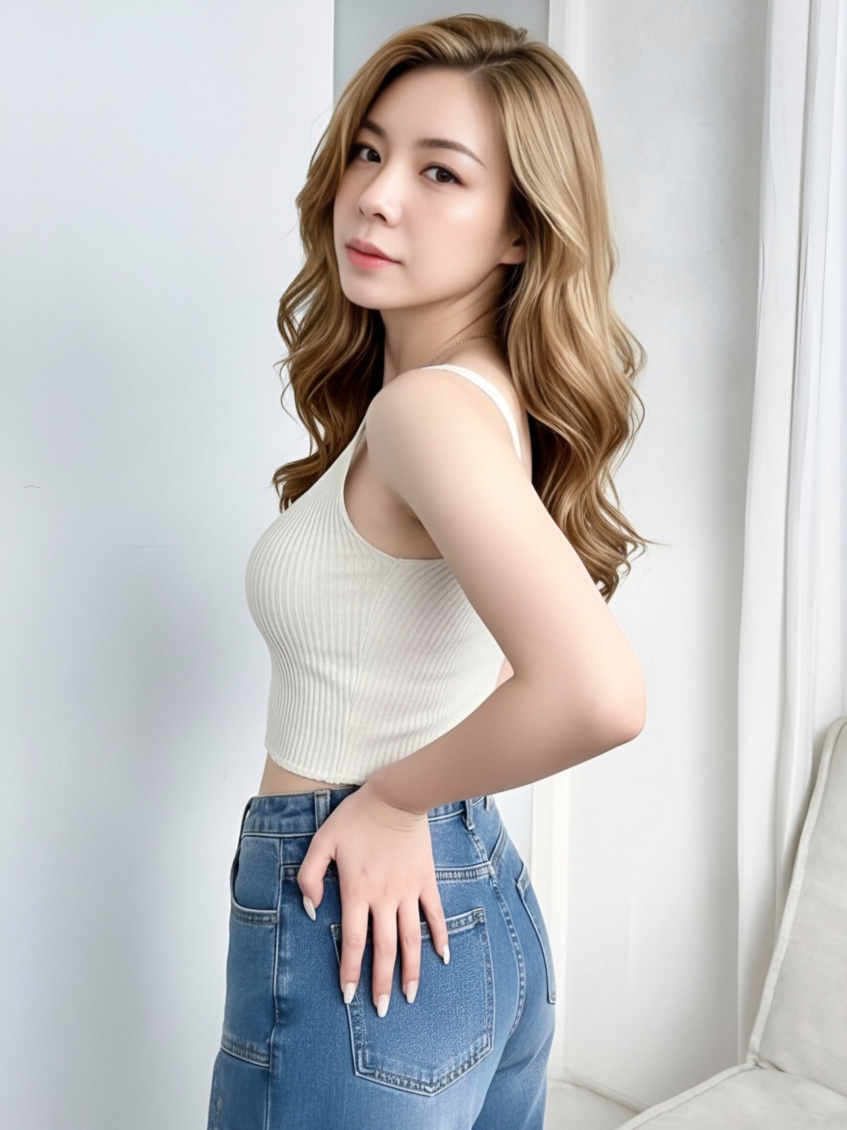 Women Solid Ribbed Knit Crop Cami Tank Top, Deep V Neck Wide Strap Slim Fit Cropped Sleeveless Vest, Summer Basic Y2K Layering Camisole view 3