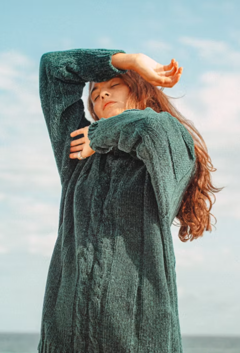 Women's knit sweater collection scene