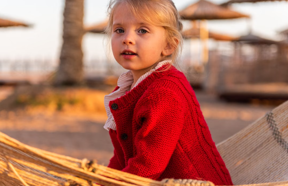 Children's knitwear collection scene