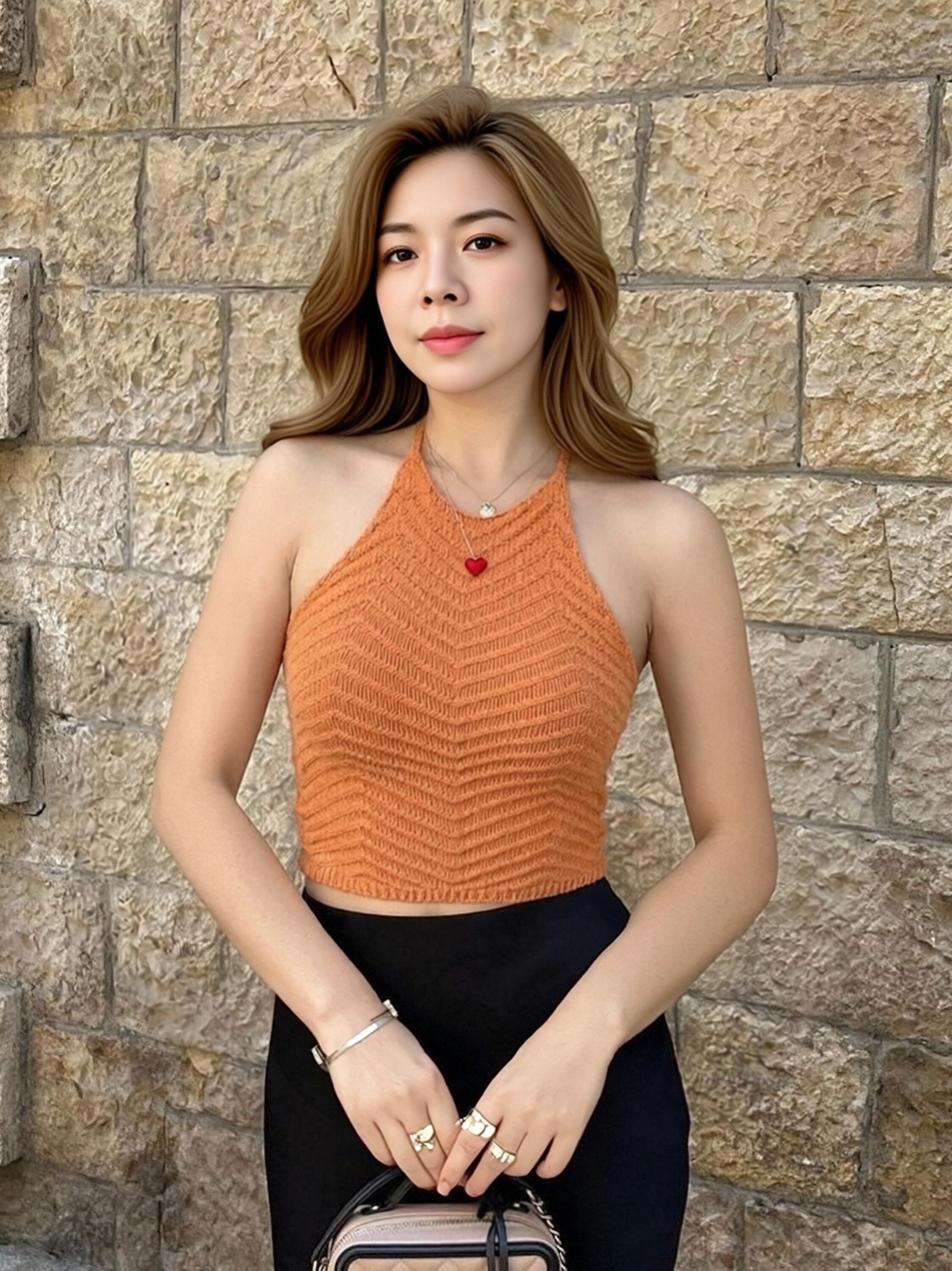Women White Chevron Textured Knit Halter Crop Top, Sleeveless Backless Slim Fitted Neck Wrap Tank Top, Summer Y2K Waist Cut Out Going Out Camisole view 5