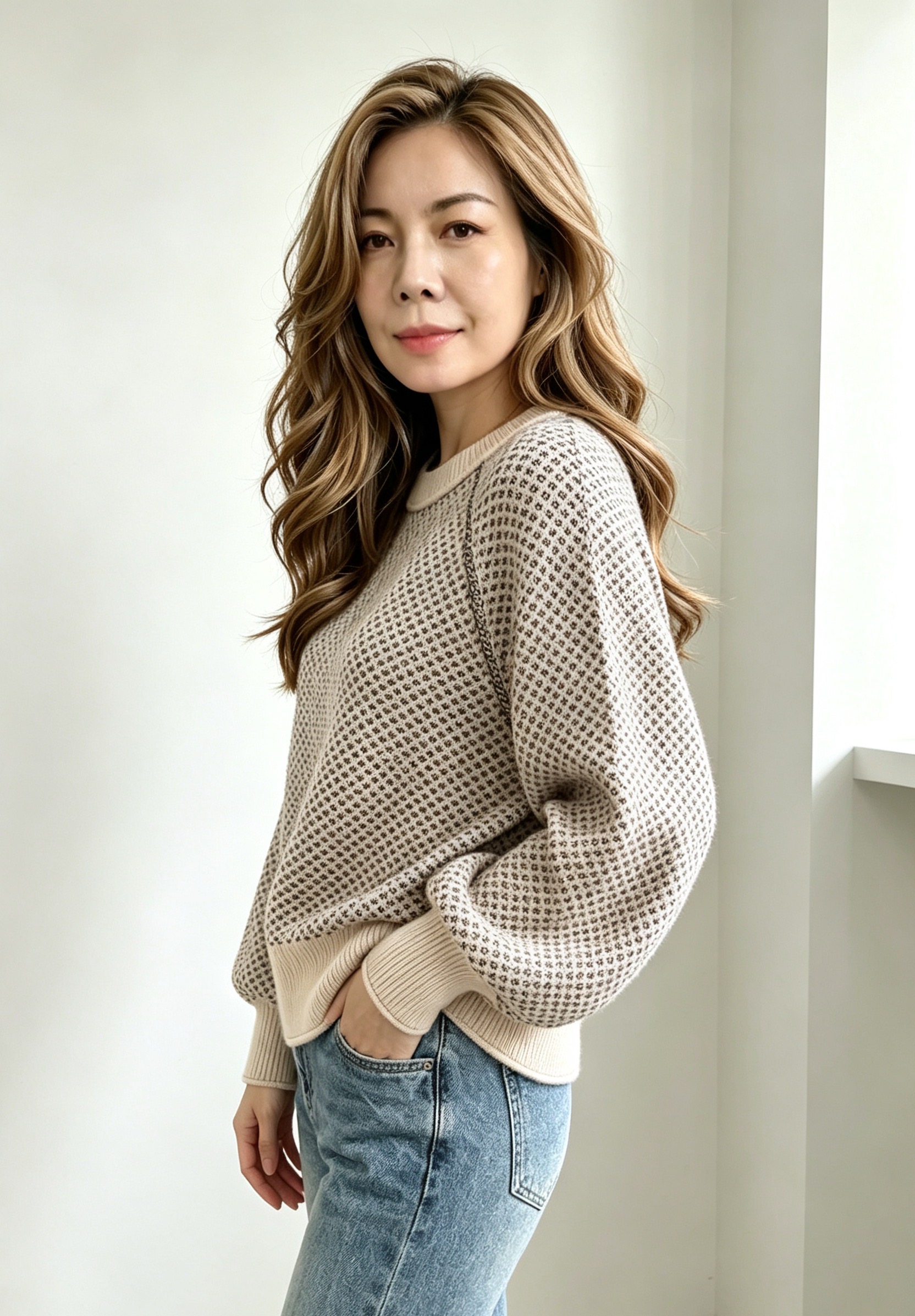 Women Knitwear Sweater — Minimal Ribbed Pullover view 3