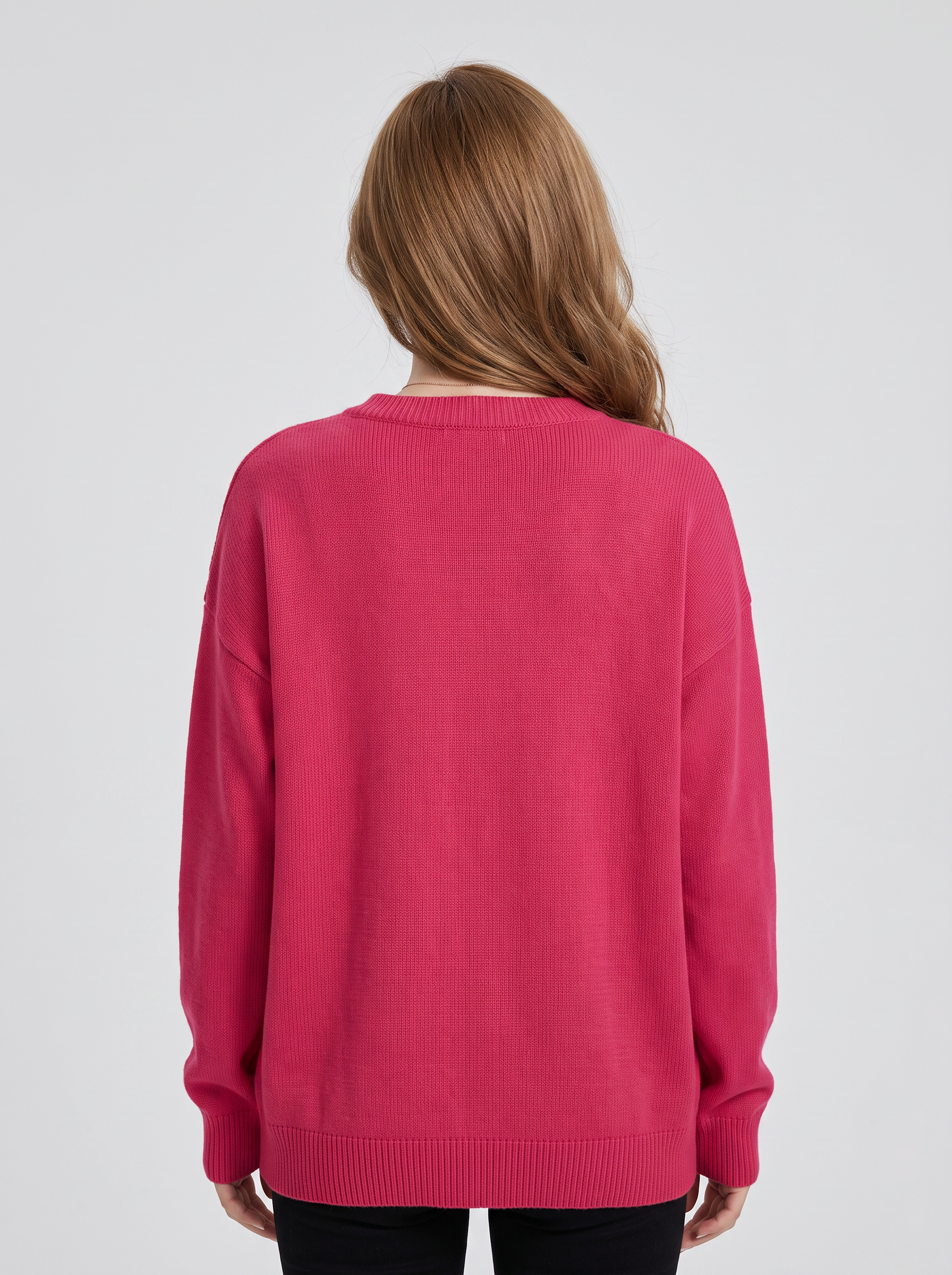 Women Star Pattern Knit Sweater,Oversized Drop Shoulder Crew Neck Pullover,Fall Winter Casual Jumper view 10